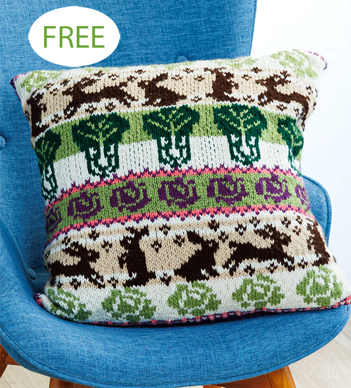 Free Cabbage Garden Knit Pillow Knitting Pattern