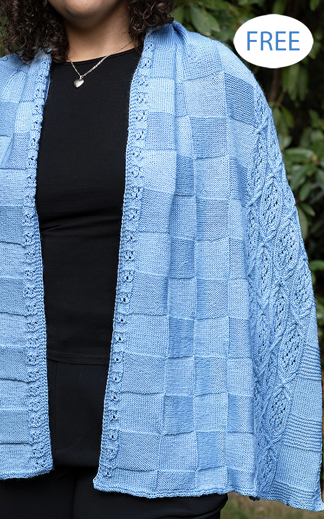 Free Knitting Pattern Textured Shawl Cable and Lace Shawl