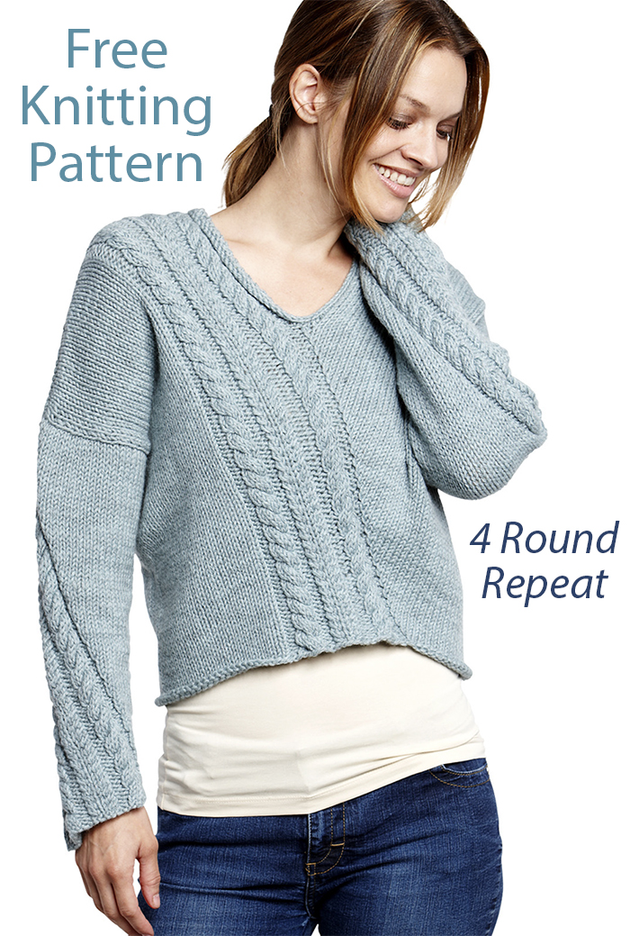 Free Cable Askew Top Knitting Pattern