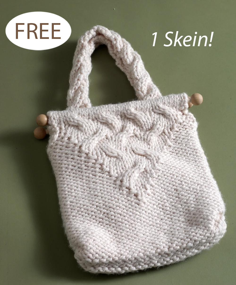 Free One Skein Cable Bag Knitting Pattern