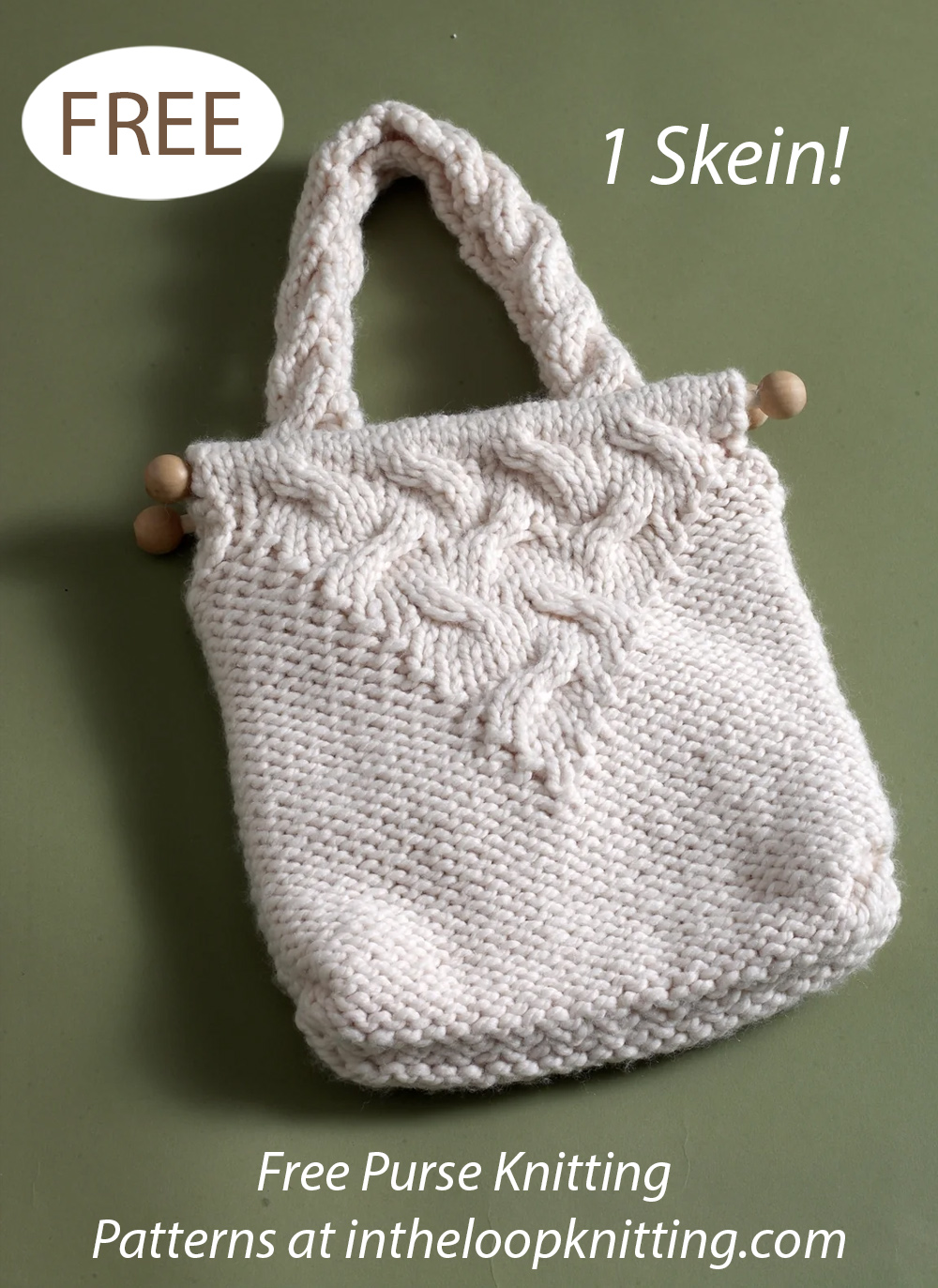 Free One Skein Cable Bag Knitting Pattern