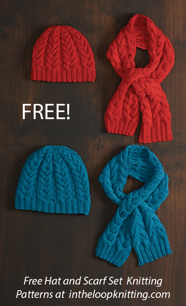 Free Hat and Scarf Knitting Pattern Cable Beanie and Keyhole Scarf