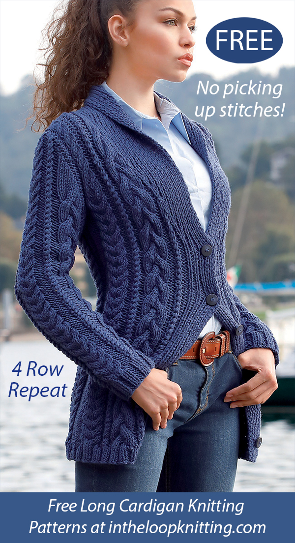 Free Woman’s Cable Cardigan Knitting Pattern