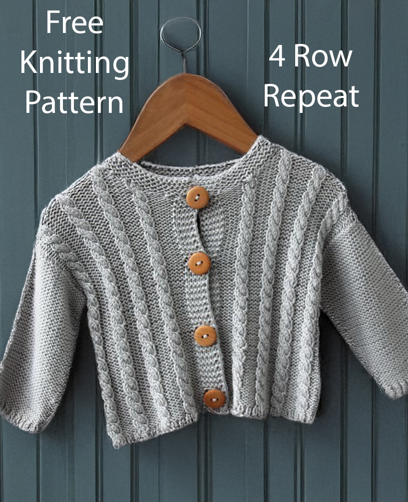 Cable Cardigan  Sweater Knitting Pattern