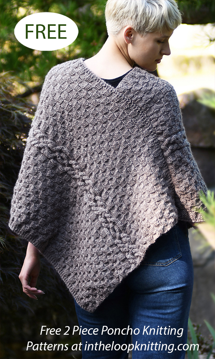 Free Cable and Check Poncho Knitting Pattern