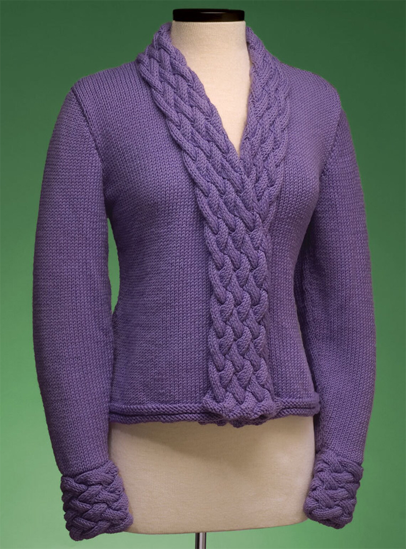 Cable Collar Cardigan Knitting Pattern