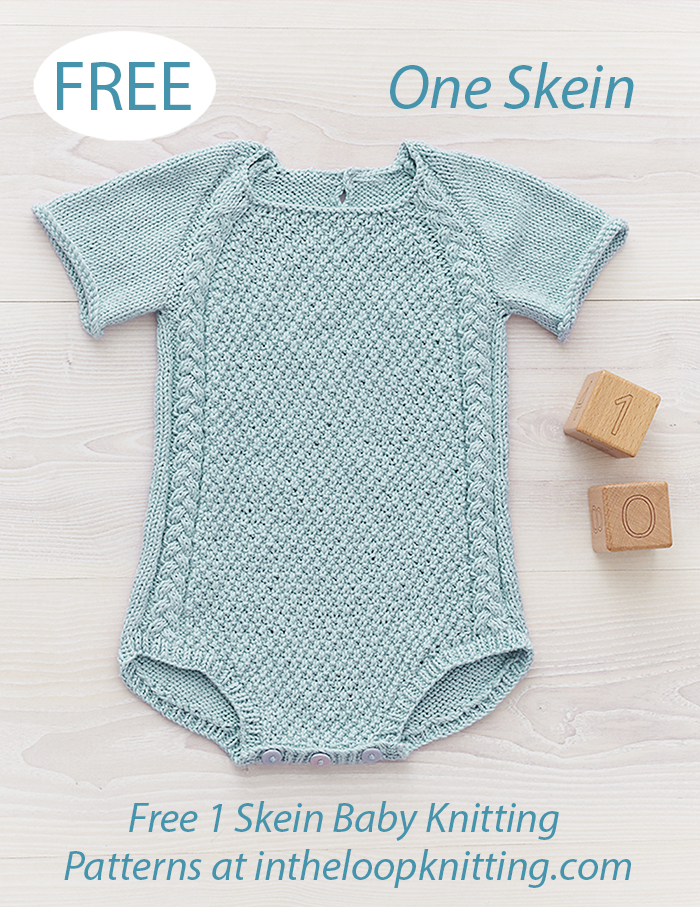 Free Knitting Pattern for Cable Detail Baby Romper