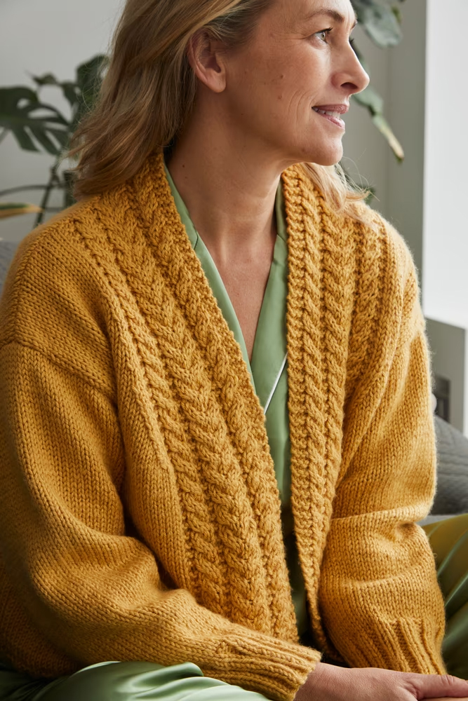 Cable Edge Jacket Cardigan Knitting Pattern