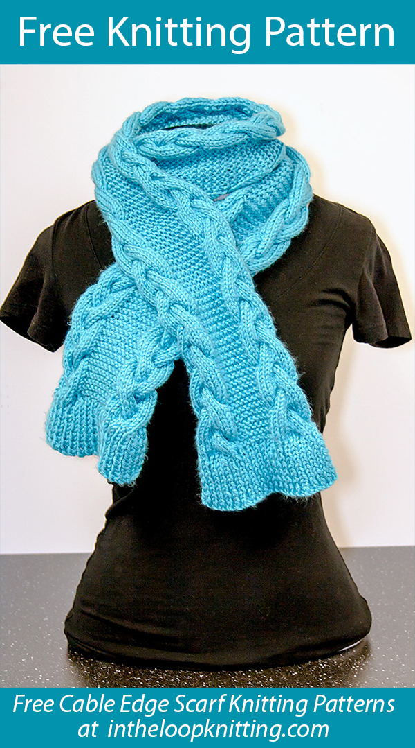 Free Scarf Knitting Pattern Cable Edge Scarf