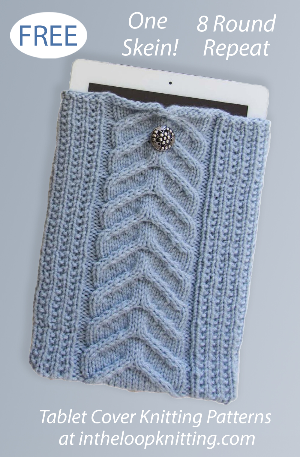 Free knitting pattern for Cable iPad Sleeve and more tablet and phone knitting patterns