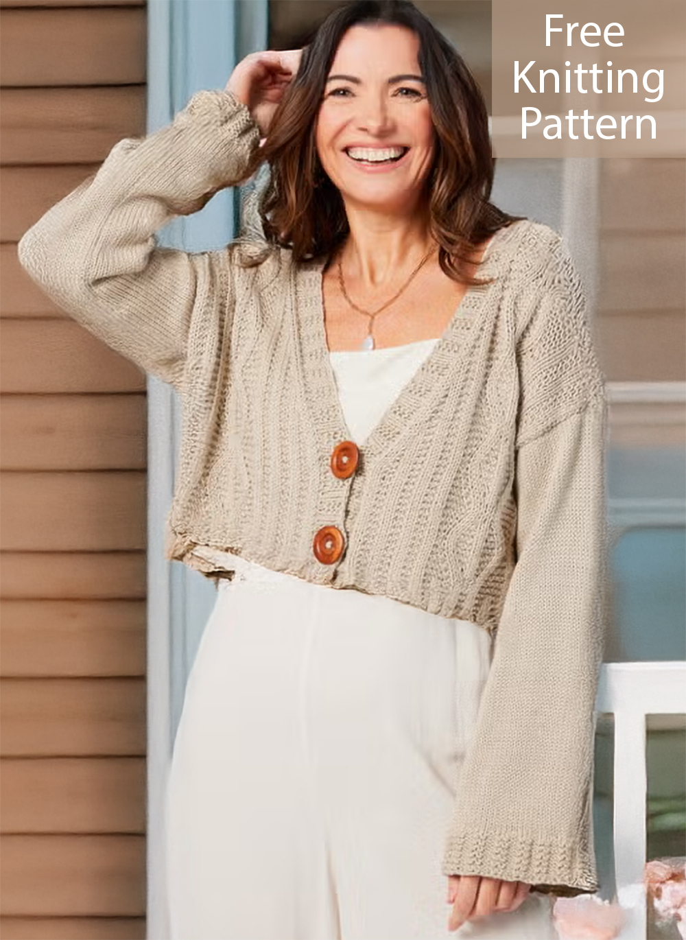 Free Cropped Cable Cardigan Knitting Pattern