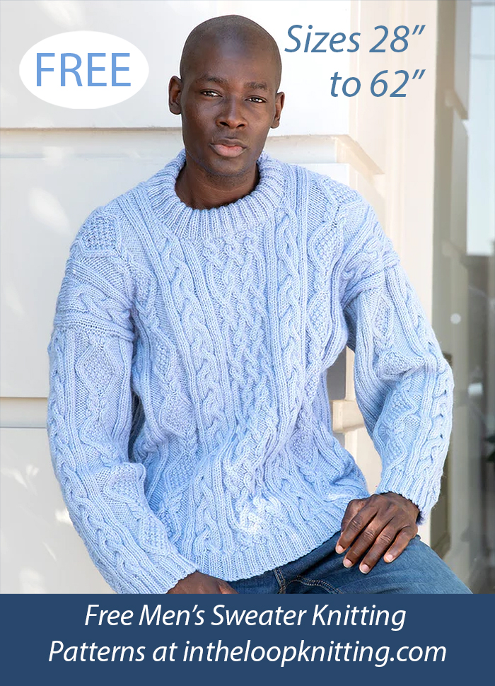 Free Men's Cable Sweater Knitting Pattern