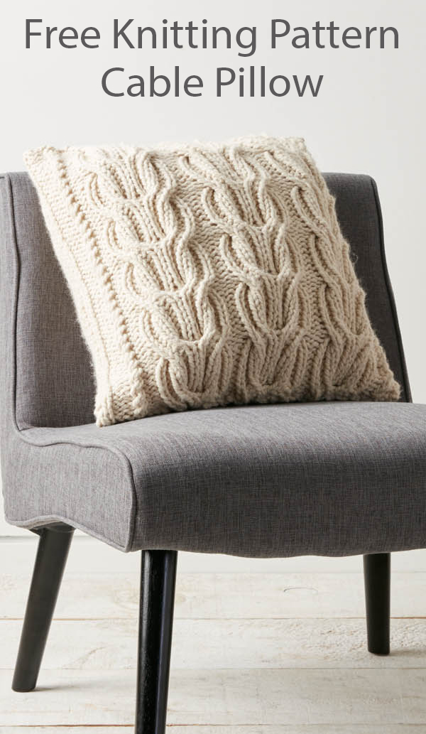 Free Knitting Pattern for Cable Pillow