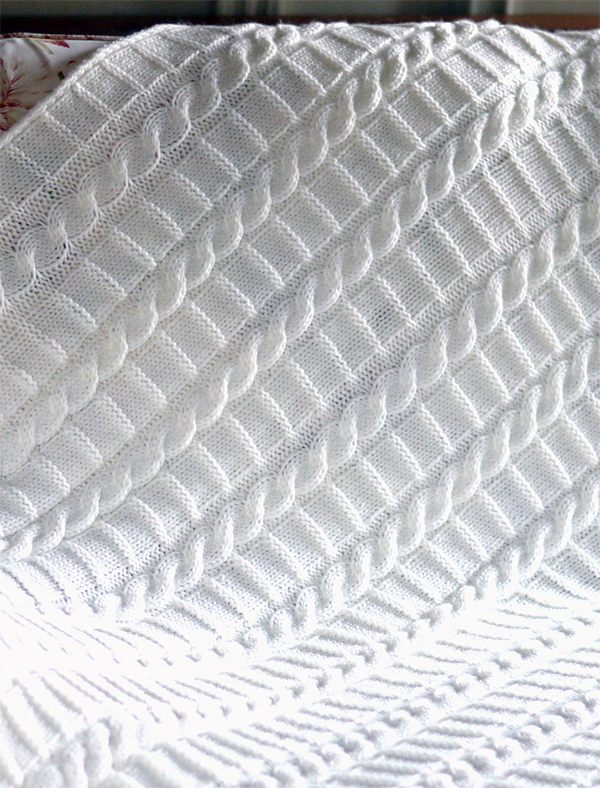 Knitting Pattern for Cable Ladder Blanket
