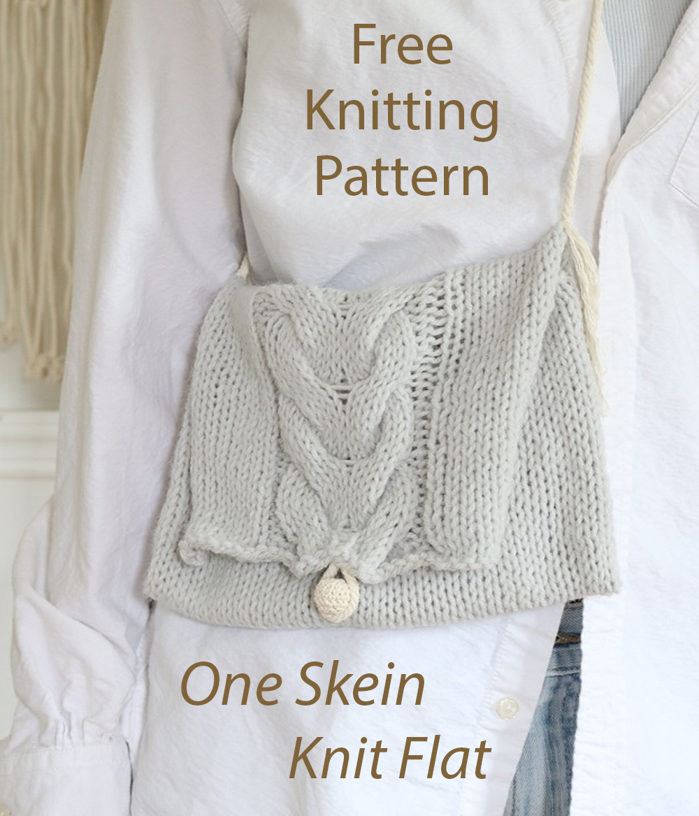 Free One Skein Cable Messenger Bag Knitting Pattern
