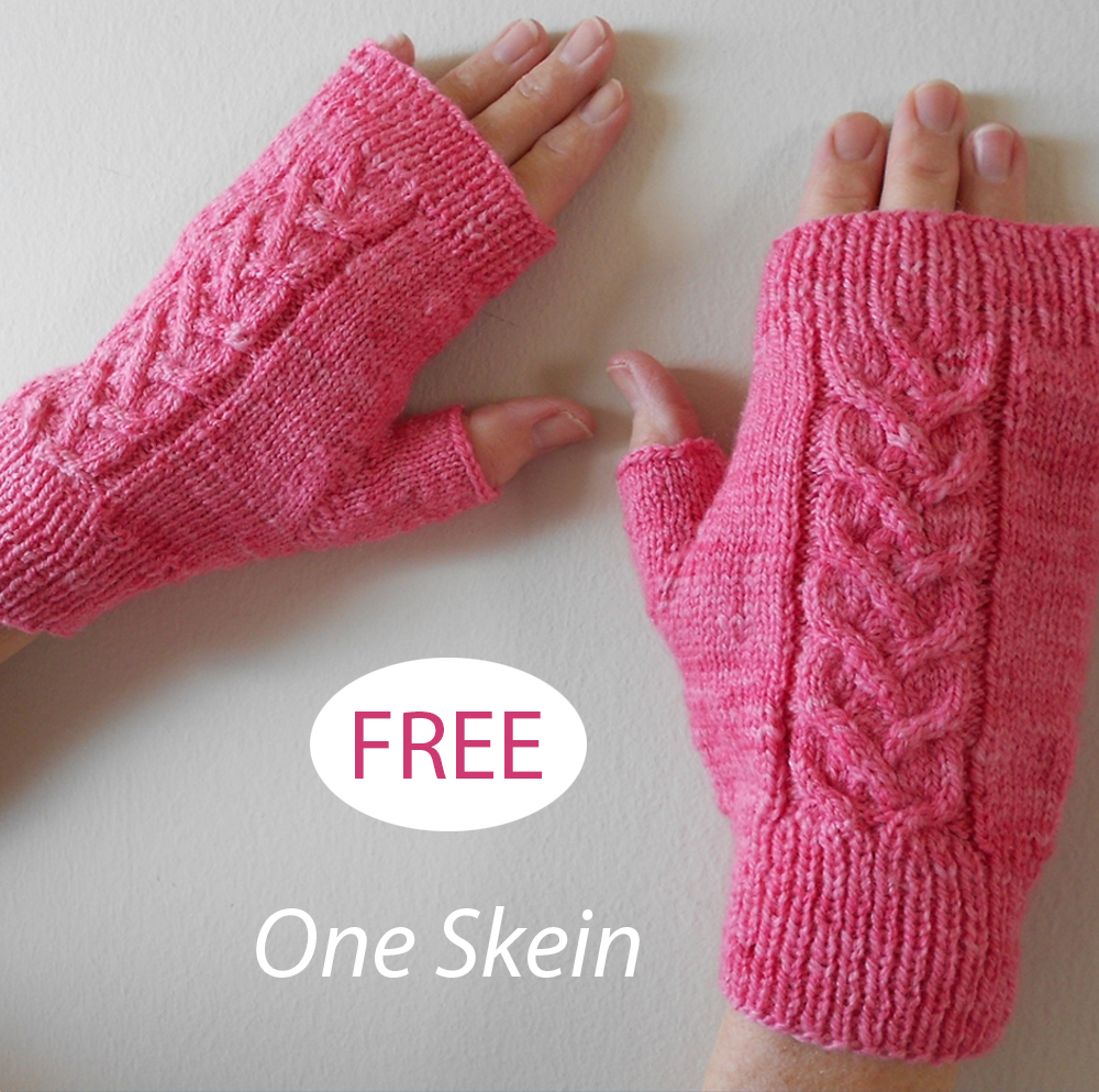 Free One Skein Cable Mitts Knitting Pattern