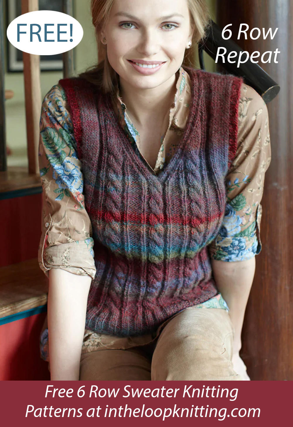 Free Cable Panel Vest Knitting Pattern