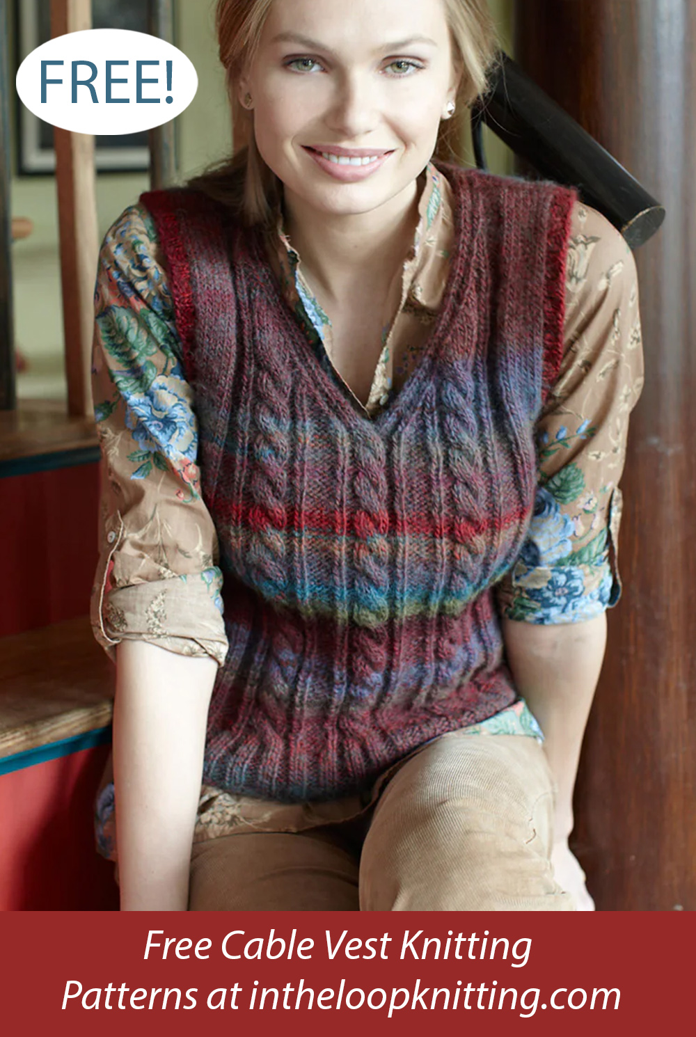 Free Cable Panel Vest Knitting Pattern