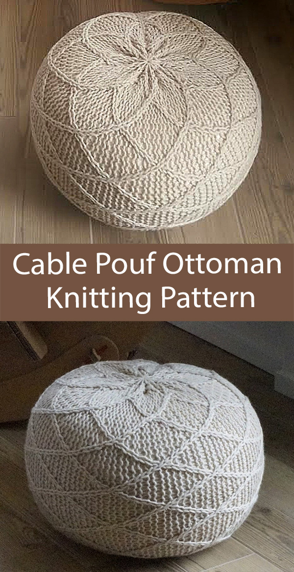 Cushion Knitting Pattern Cable Pouf Ottoman Floor Cushion