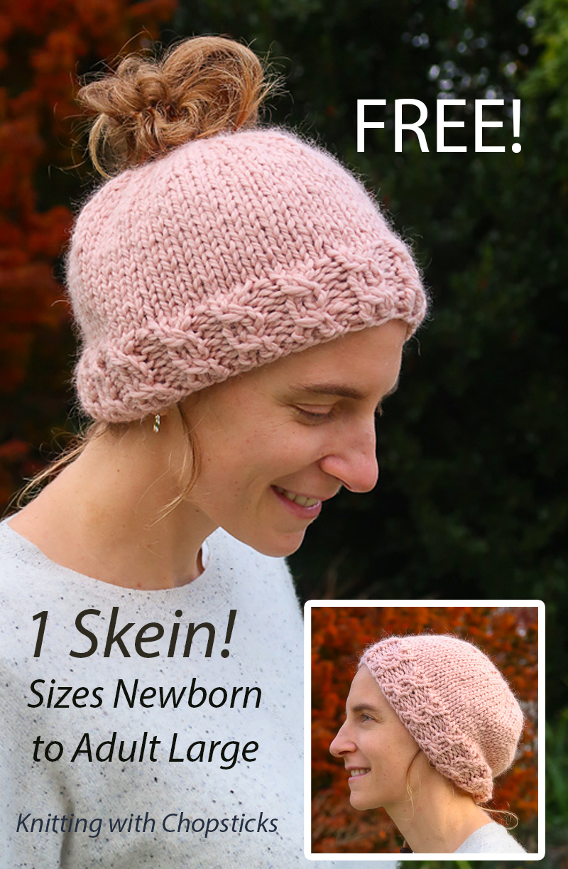 Free Hat Knitting Pattern Cable Rib Hat One Skein