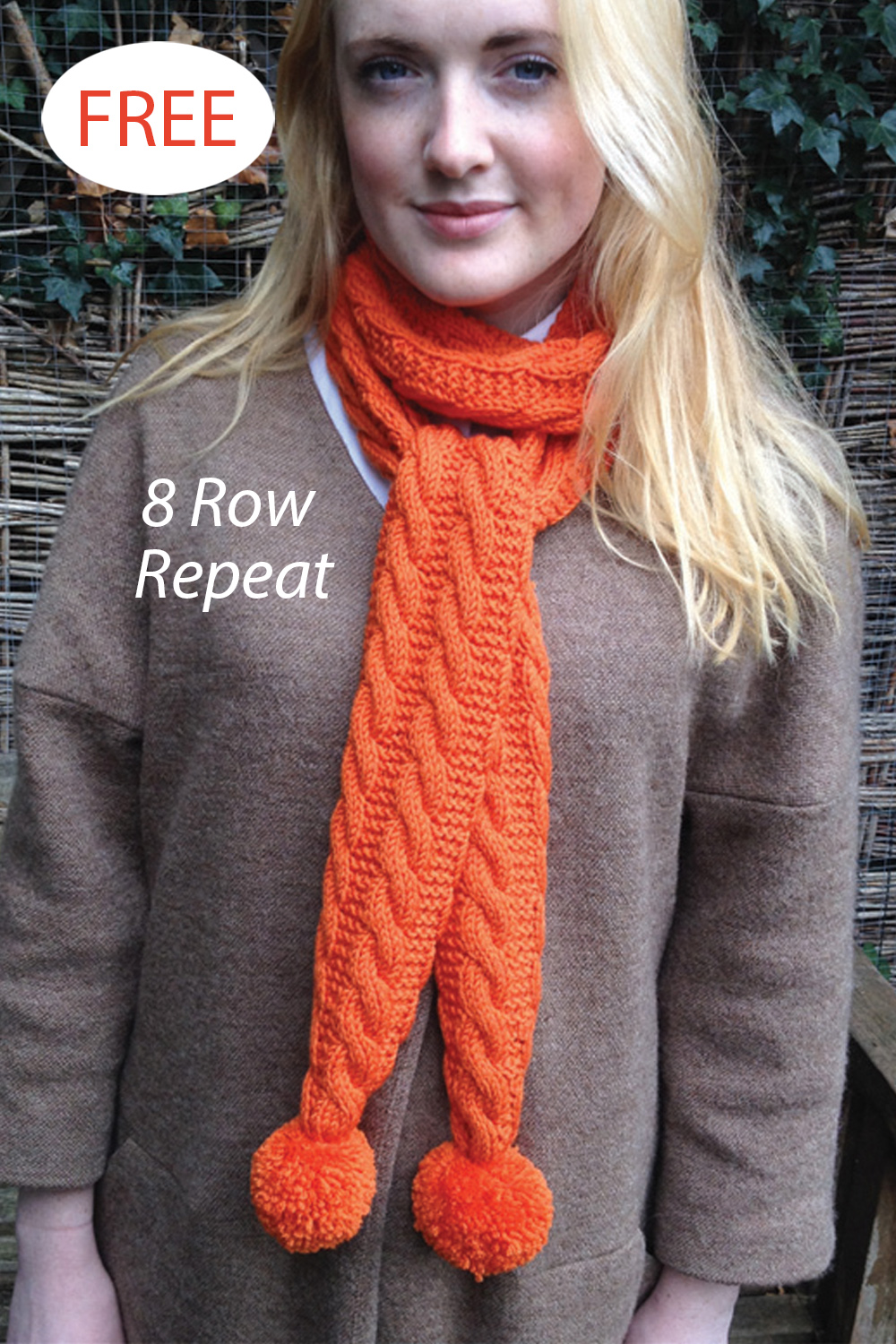 Scarf Knitting Pattern Textured Rialto Cable Scarf 8 Row