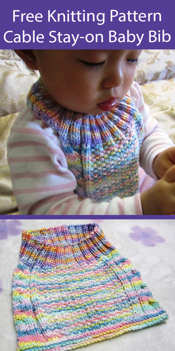 Free Baby Knitting Pattern Cable Stay-on Baby Bib