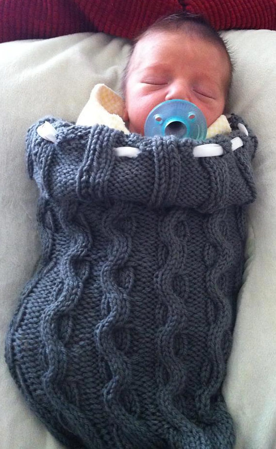 Free Knitting Pattern for Cable Swaddler
