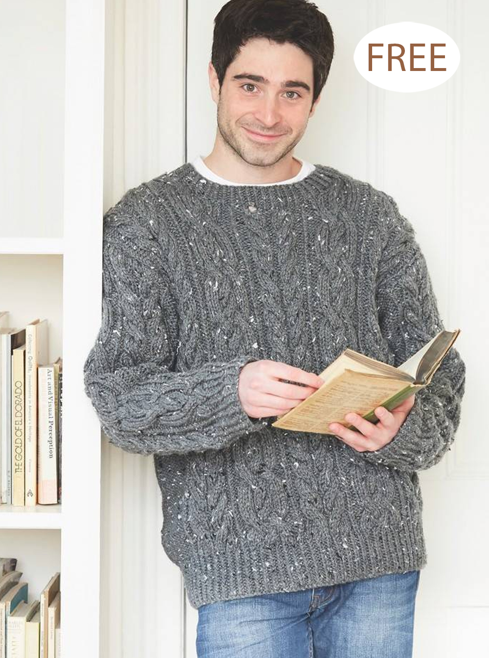 Free Cable Sweater for Men Pullover Sweater Knitting Pattern