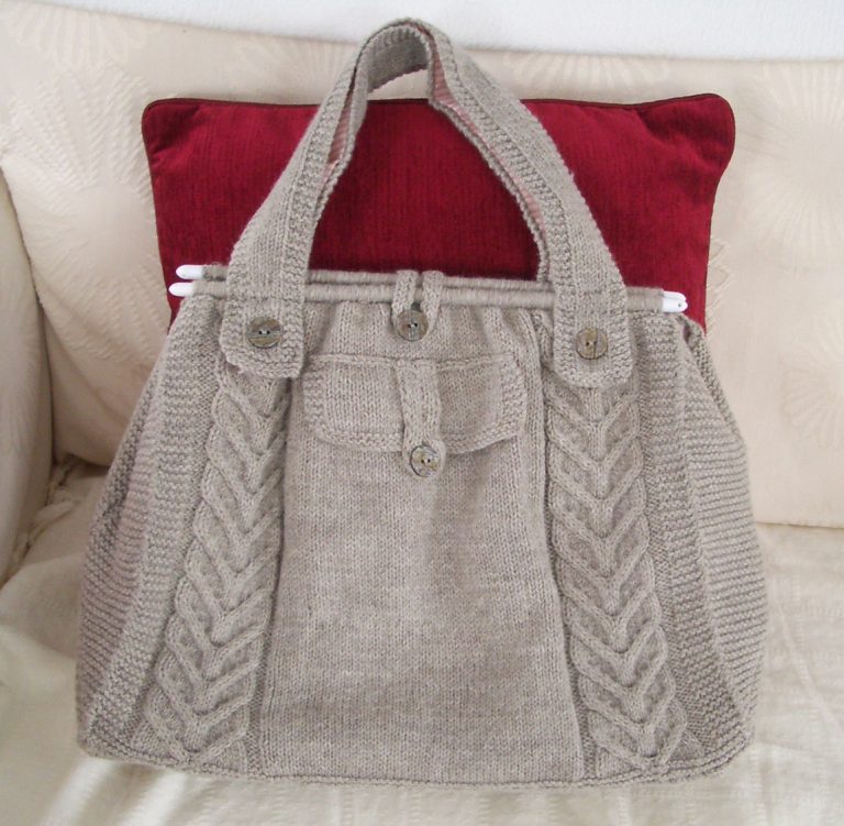 Free Knitting Pattern for Cable Tote Pruse