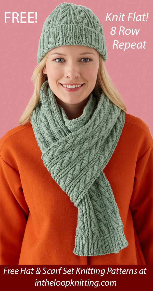 Free Knitting Pattern Cable Twist Hat and Scarf Set