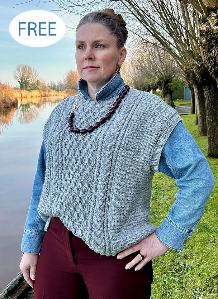 Free Cable Vest Knitting Pattern