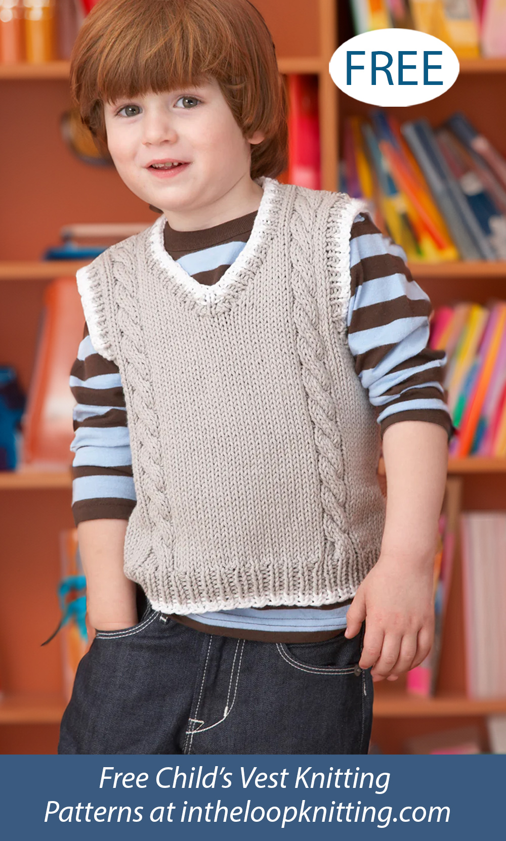 Free Child's Cable Vest Knitting Pattern