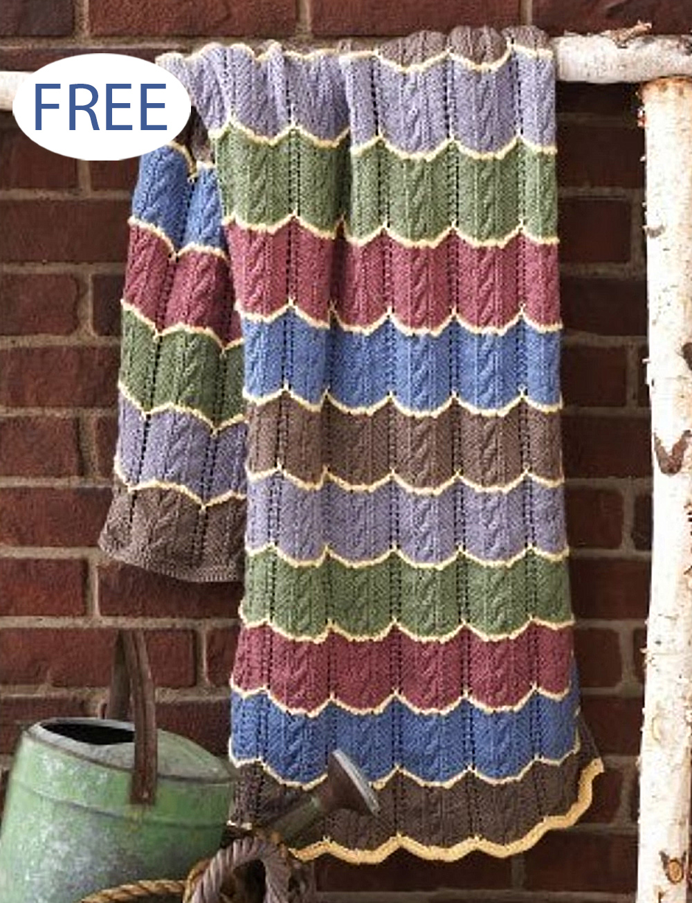 Free Cable Wave Blanket Knitting Pattern