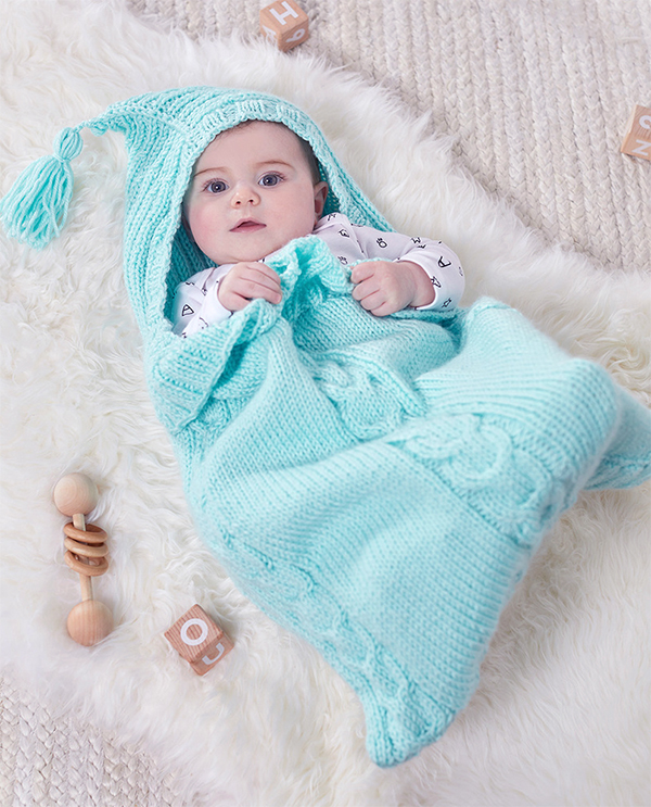 Baby Cocoon Snuggly Sleep Sack Wrap Knitting Patterns In the