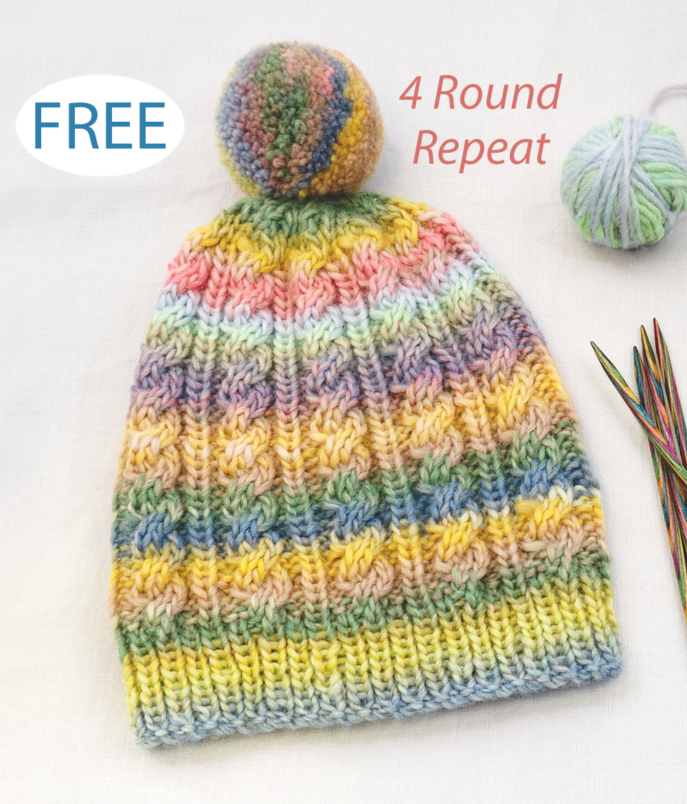 Free Cabled Beanie Knitting Pattern