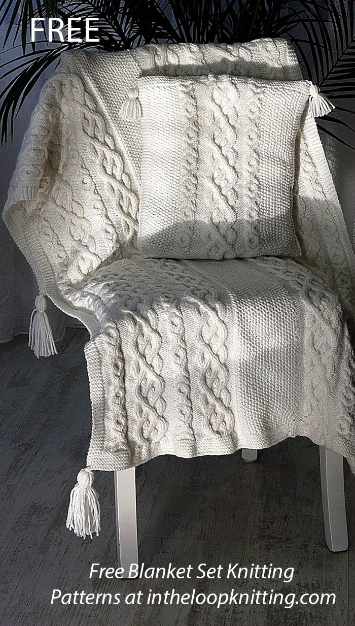 Free Cabled Blanket and Pillow Knitting Pattern