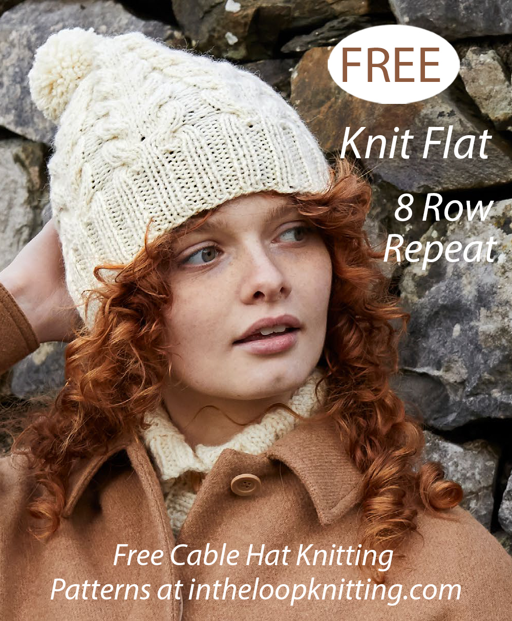 Free Cabled Bobble Hat Knitting Pattern