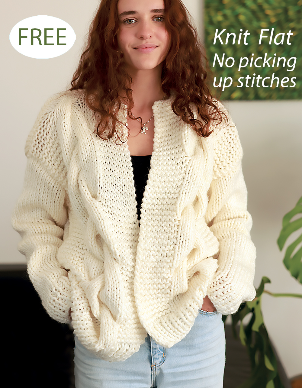 Free Knitting Pattern Cabled Cardigan P358