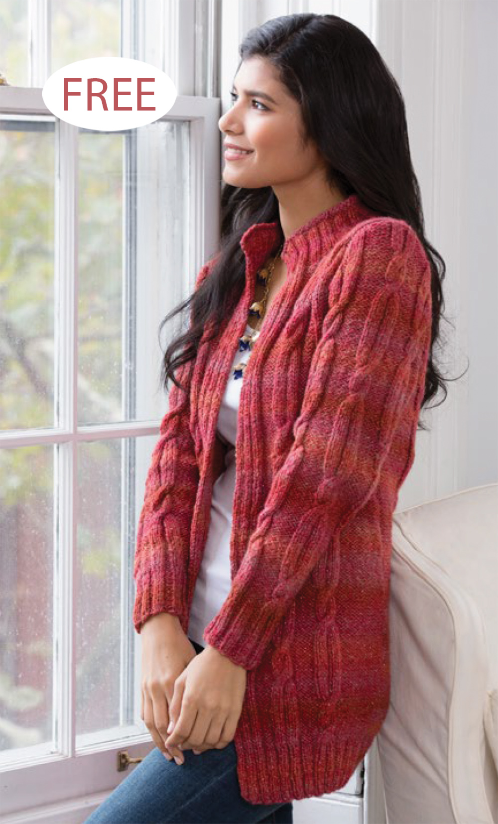 Cabled Coatigan Jacket Cardigan Knitting Pattern
