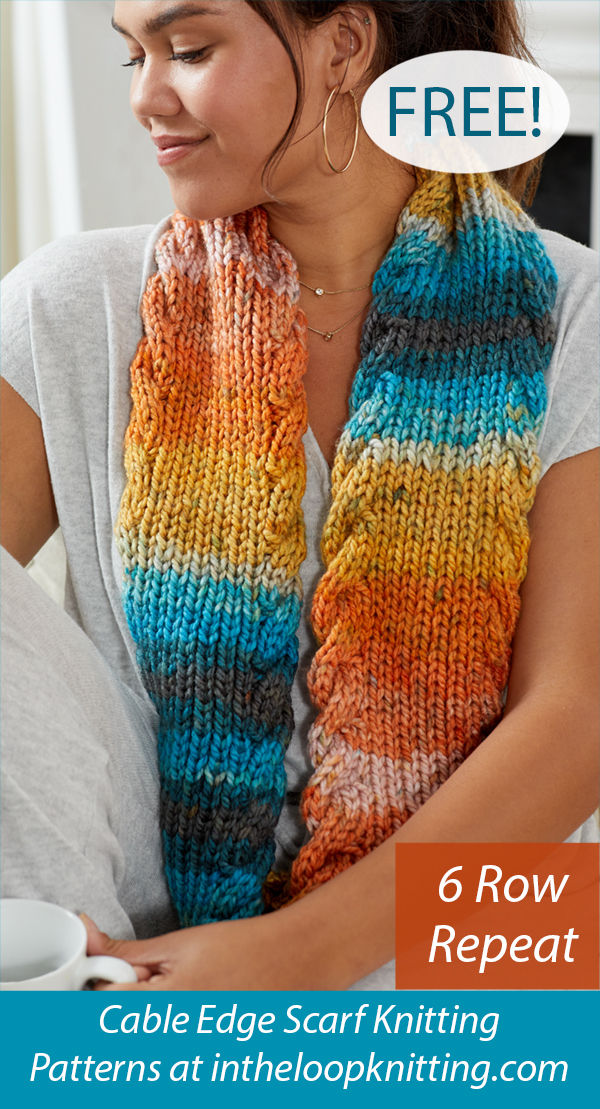 Free Scarf or Cowl Knitting Pattern Cable Colors Scarf
