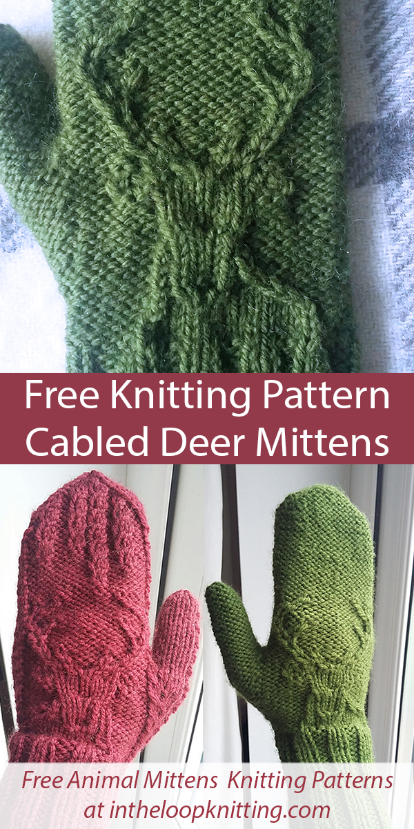 Free Deer Mittens Knitting Pattern