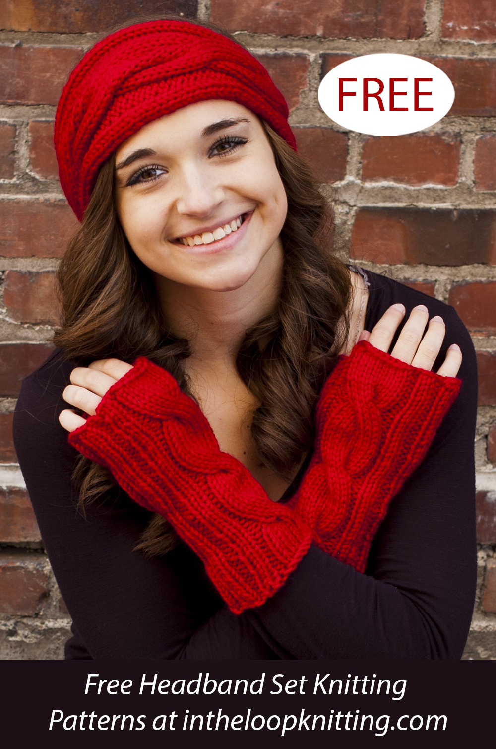 Free Cabled Headband and Mitts Set Knitting Pattern
