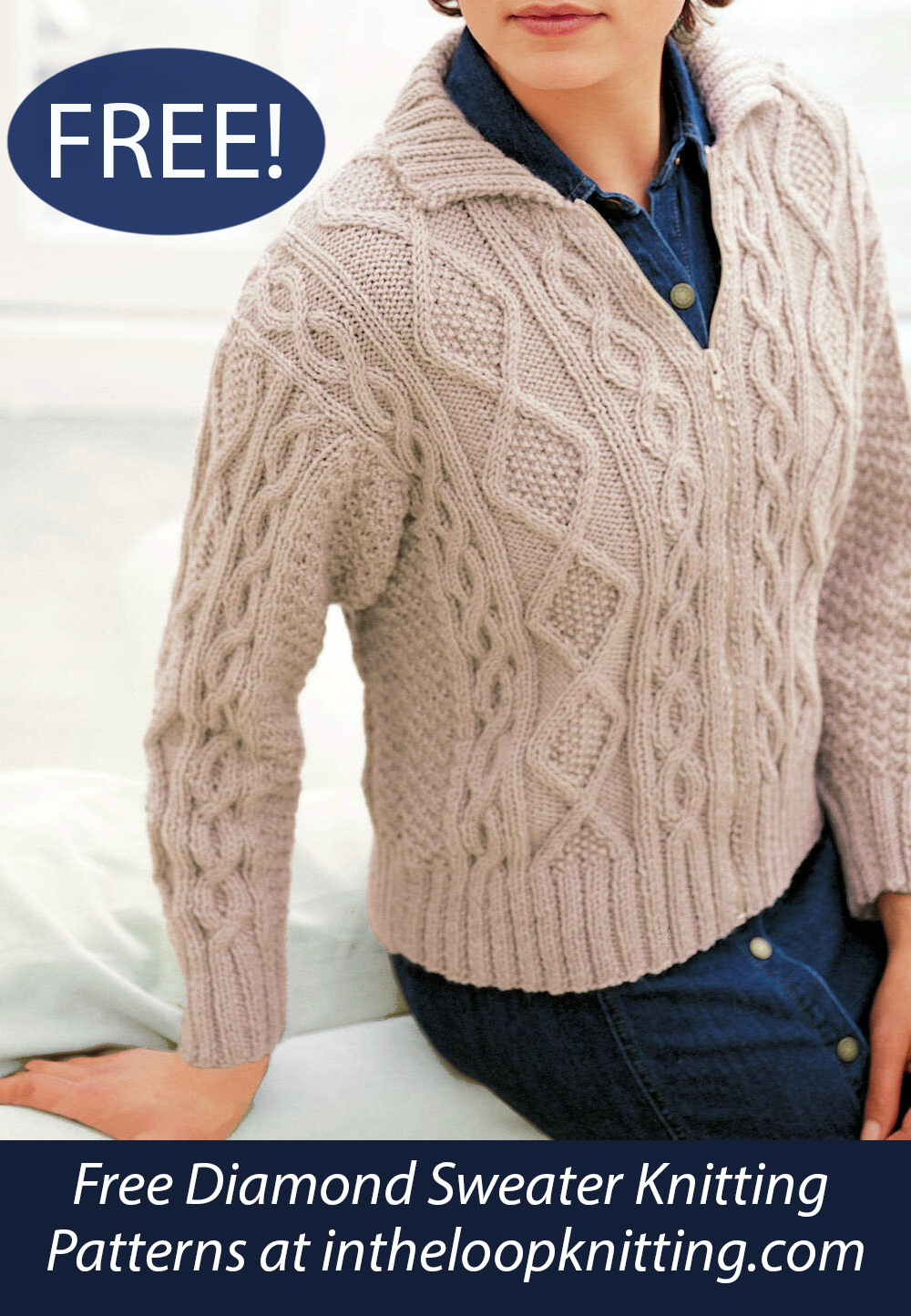 Free Women's Cabled Jacket Knitting Pattern