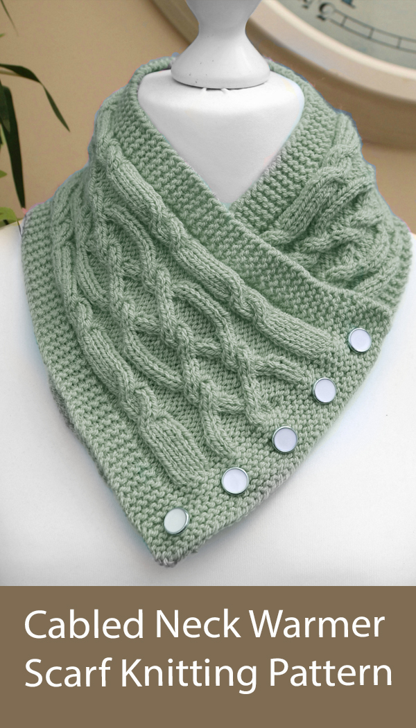 Cowl Knitting Pattern Cabled Neck Warmer Scarf