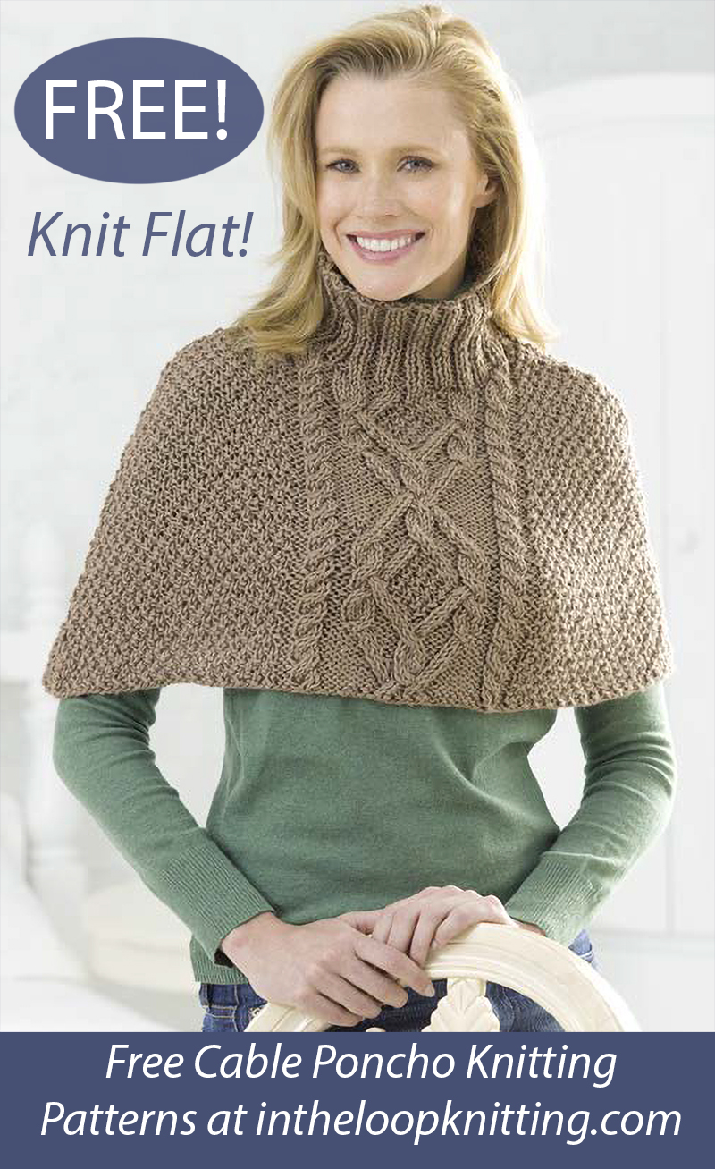 Free Cabled Poncho Knitting Pattern