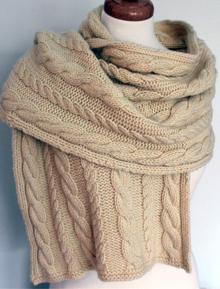 Knitting Pattern for Cabled Shawl