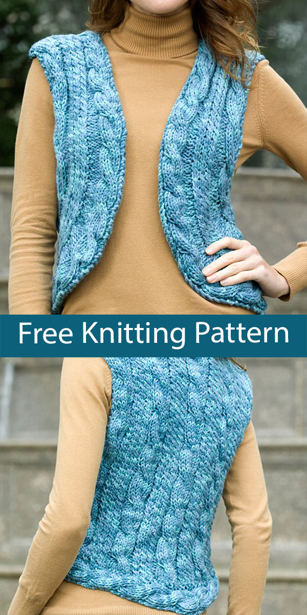 Free Vest Knitting Pattern Cabled Vest