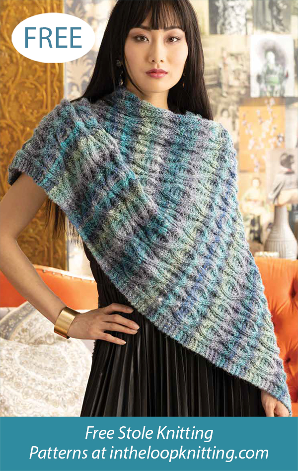 Free Noro Cabled Wrap Shawl Knitting Pattern