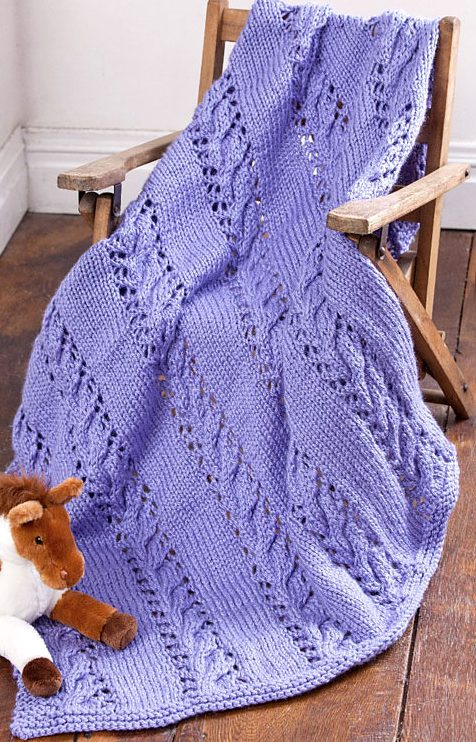 Free Knitting Pattern Cables and Lace Baby Blanket