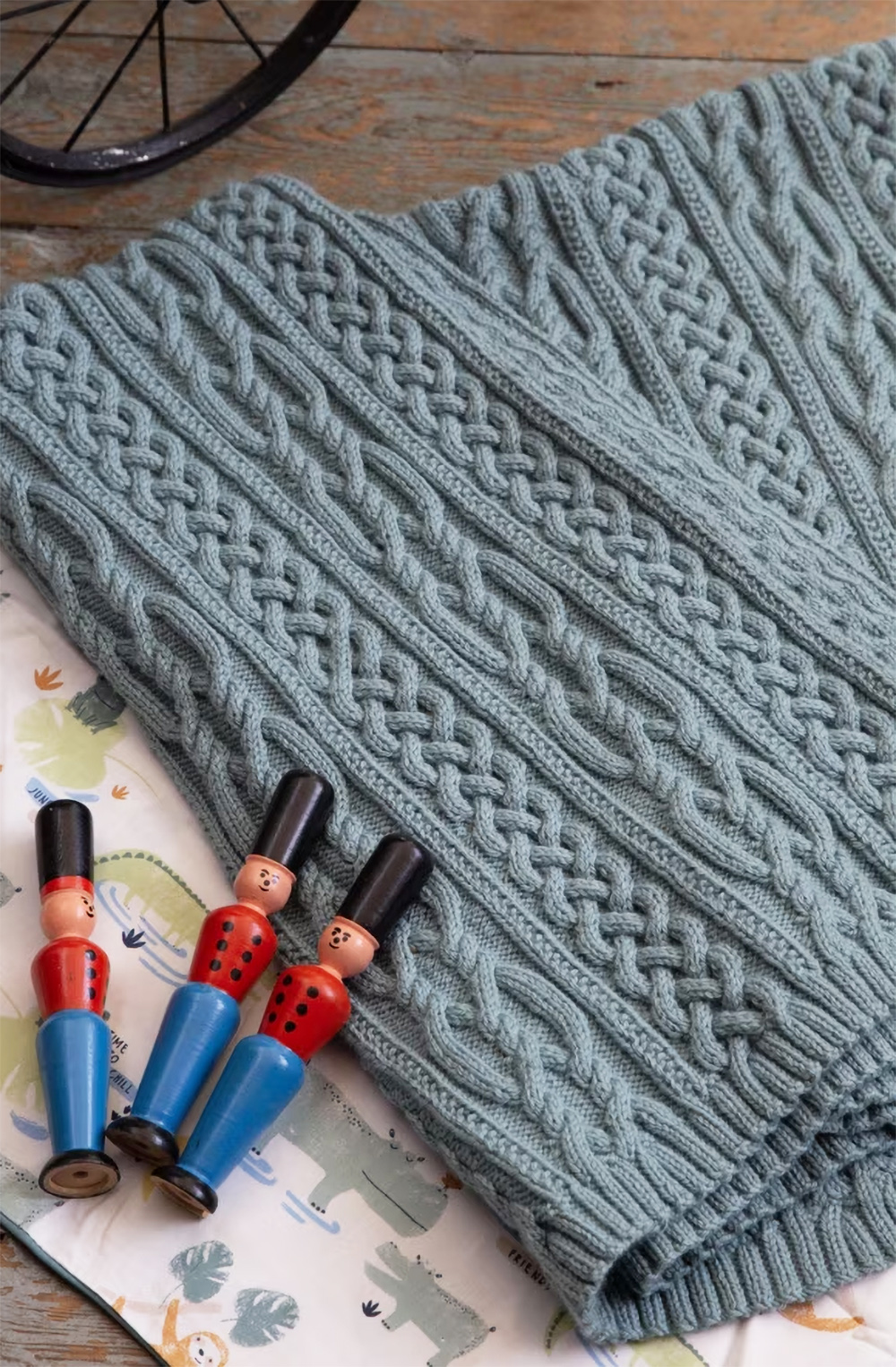 Knitting Pattern for Cables Baby Blanket